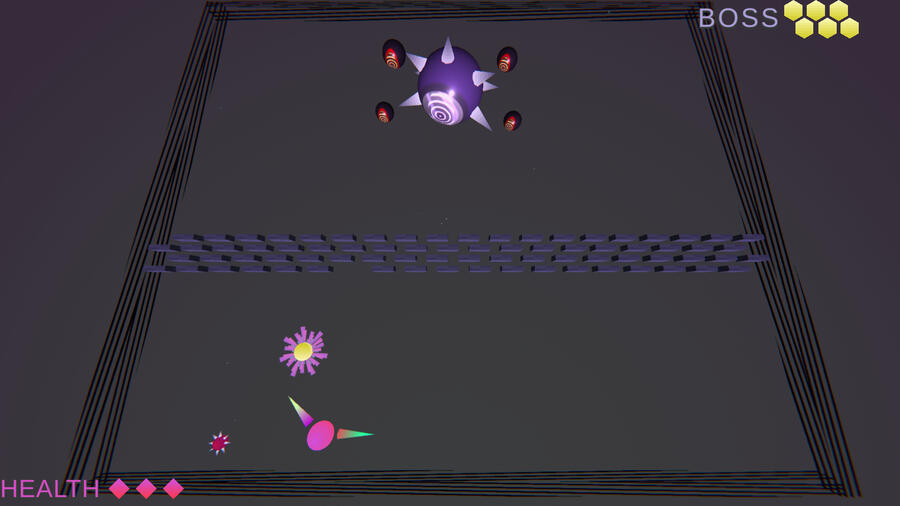 Ball is to Wall gameplay screenshot. Boss eyeball enemy